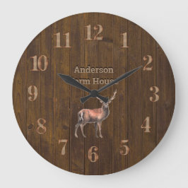 Rustikales STAG Barn Country House Wohn Bauernhof Große Wanduhr