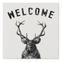 Rustikales Stag Deer Elk Willkommen