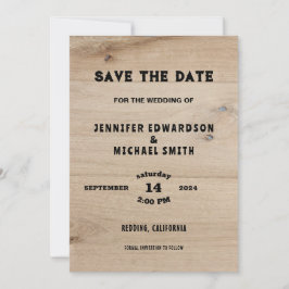 Rustikales Stallenholz - Hochzeit Save the Date Einladung