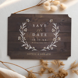 Rustikales Stallholz Boho Floral Country Save The Date