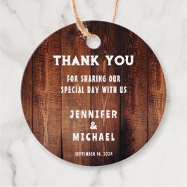 Rustikales Stallholz Land Hochzeit Danke Geschenkanhänger