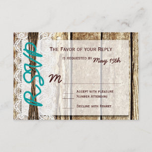 Rustikales Stallholz-Land Hochzeit RSVP-Karten RSVP Karte