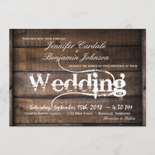 Rustikales Stallholz Land Hochzeitseinladungen Einladung