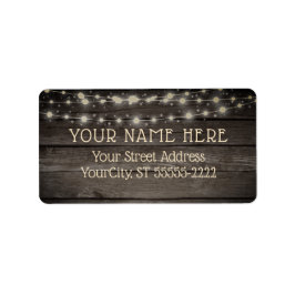 Rustikales Stallholz und Streichlichter Adressaufkleber