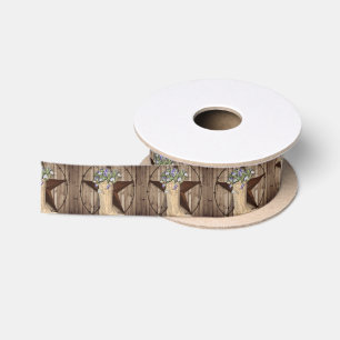 rustikales Stallholz Wildblume Western Landcowboy Satinband