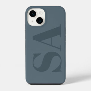 Rustikales Staubblau Wasserfarbe Minimal Zeitgenös iPhone 14 Hülle
