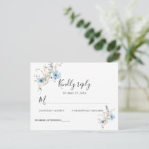 rustikales staubiges Blau Aquarell Blumenbouquet