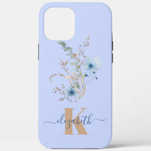 rustikales staubiges Blau Aquarell Blumenstrauß Case-Mate iPhone Hülle