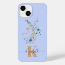 rustikales staubiges Blau Aquarell Blumenstrauß