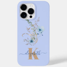 rustikales staubiges Blau Aquarell Blumenstrauß