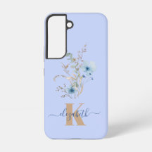 rustikales staubiges Blau Aquarell Blumenstrauß