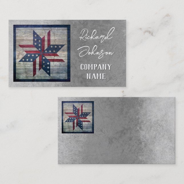 rustikales Steppsternmuster US Flagge Visitenkarte (Vorne/Hinten)