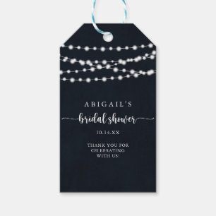 Rustikales String Lights-Brautparty Geschenkanhänger