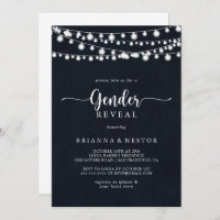 Rustikales String Lights Gender Reveal Party
