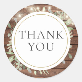 Rustikales String Lights Grüne Brautparty Gefallen Runder Aufkleber