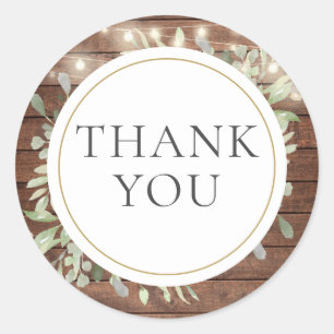 Rustikales String Lights Grüne Brautparty Gefallen Runder Aufkleber