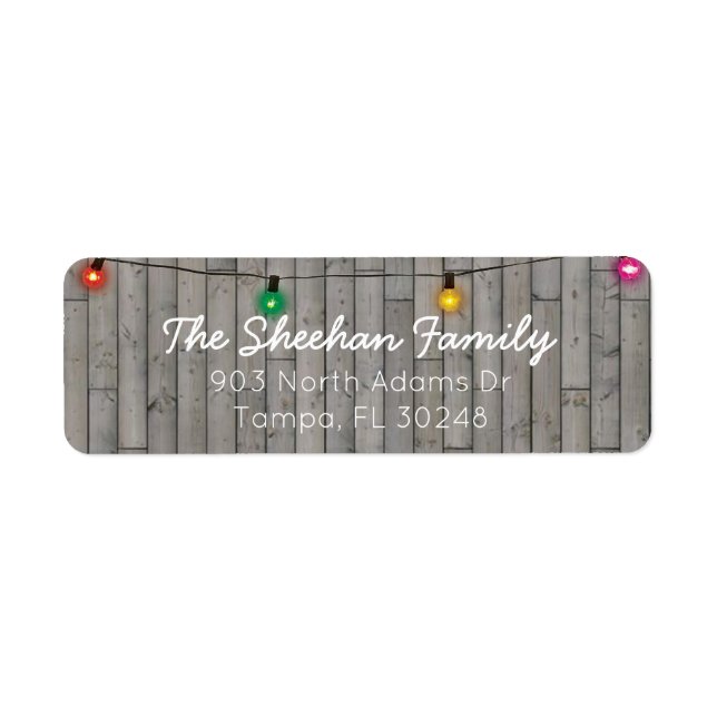 Rustikales String-Lights-Label (Vorne)