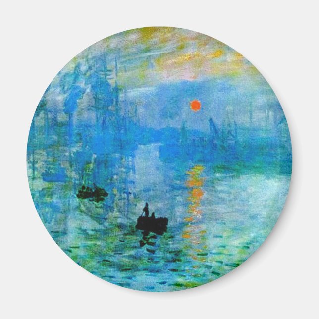 Rustikales, stylisches Blue Sunrise Fischerboot Se Magnet (Vorne)