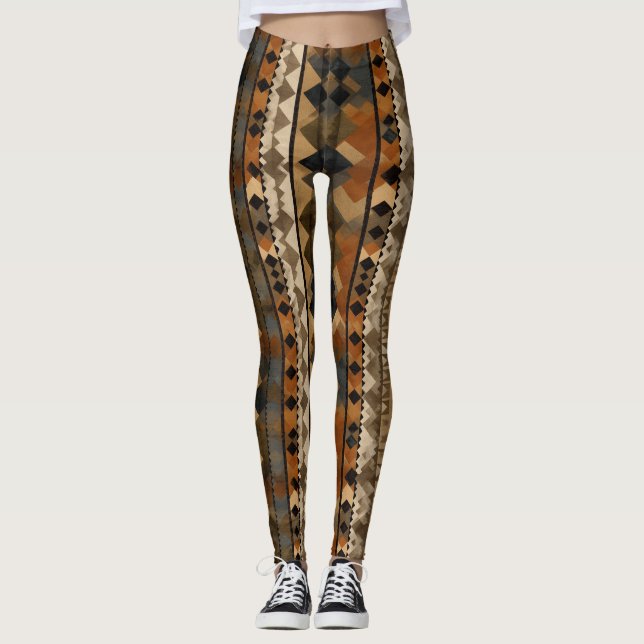Rustikales Südwest-Streifenmuster (6) Leggings (Vorderseite)