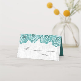 Rustikales, sukkulentes, florales Elegant Hochzeit Platzkarte
