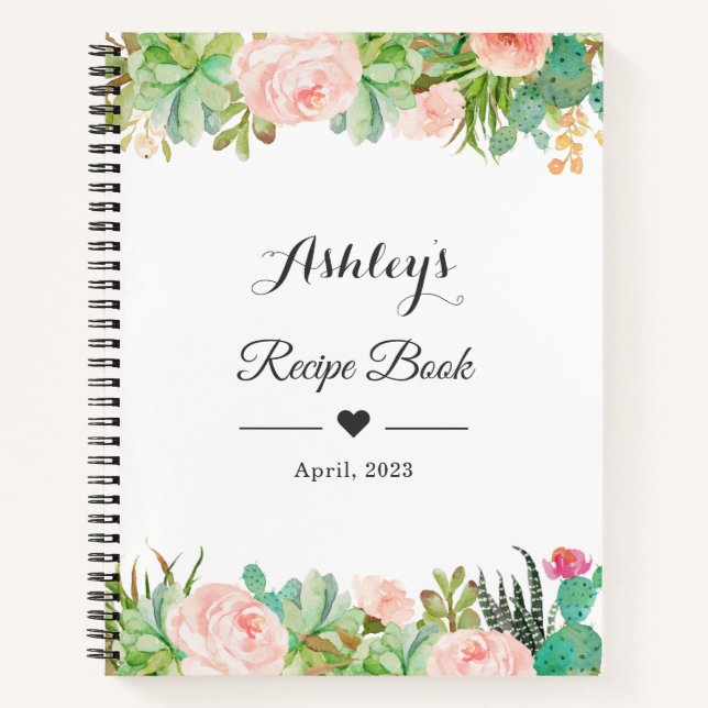 Rustikales sukkulentes Kaktus Blumenrezept Buch (Vorderseite)