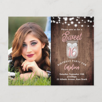 Rustikales Sweet 16 Mason Jar Lights zum Geburtsta