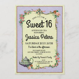 Rustikales Sweet 16 Party Wonderland Teapot Tea Pa Einladung