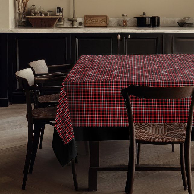Rustikales Tablettenröhrchen Tartan für Ansammlung Tischdecke (Rustic Tablecloth Red Black Tartan for Gatherings)