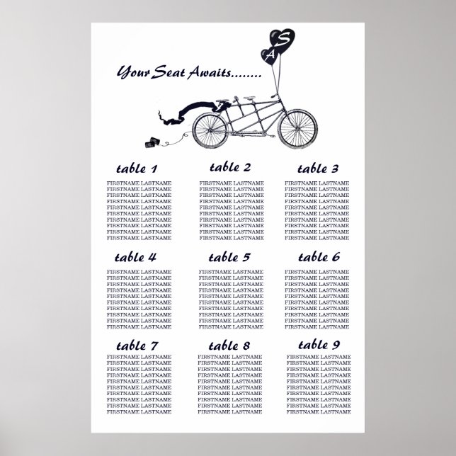 Rustikales Tandem-Fahrradübersicht Poster (Vorne)