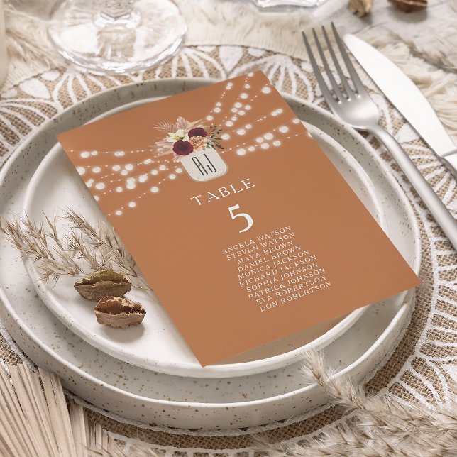 Rustikales Terracotta Orange Wedding Chart (Von Creator hochgeladen)