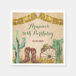 Rustikales Texas Cowboy Birthday Paper Serviette