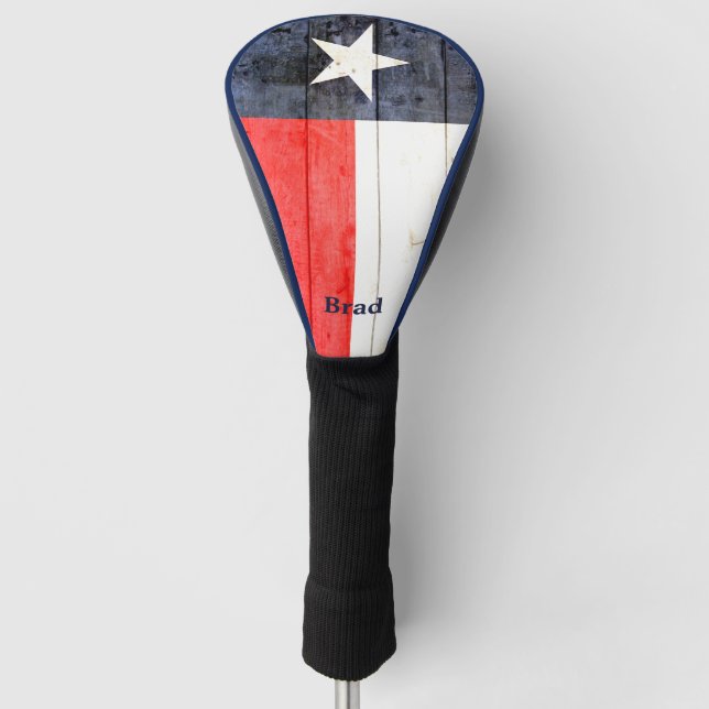 Rustikales Texas-Flag Personalisiert Golf Headcover (Vorderseite)