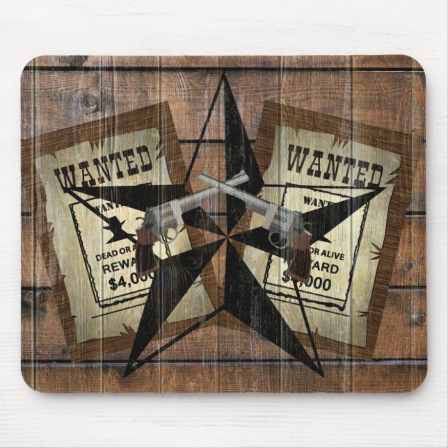 Rustikales Texas Star Western Duale Pistolen Gewol Mousepad (Vorne)