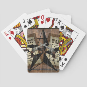 Rustikales Texas Star Western Duale Pistolen Gewol Spielkarten