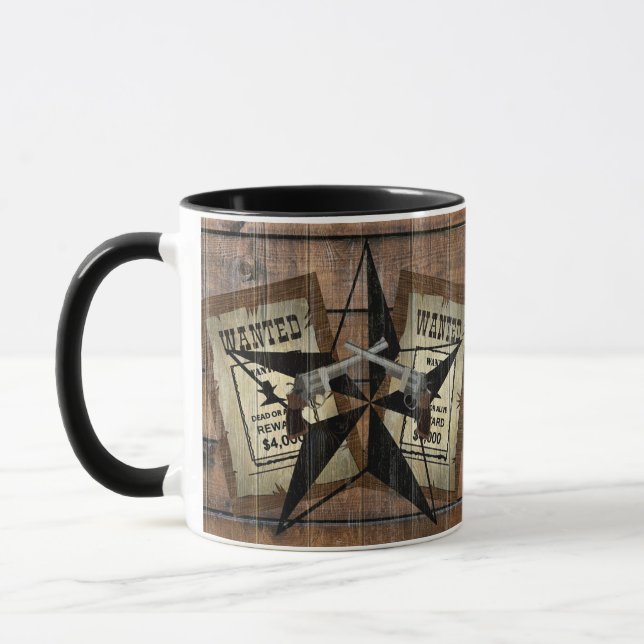 Rustikales Texas Star Western Duale Pistolen Gewol Tasse (Links)