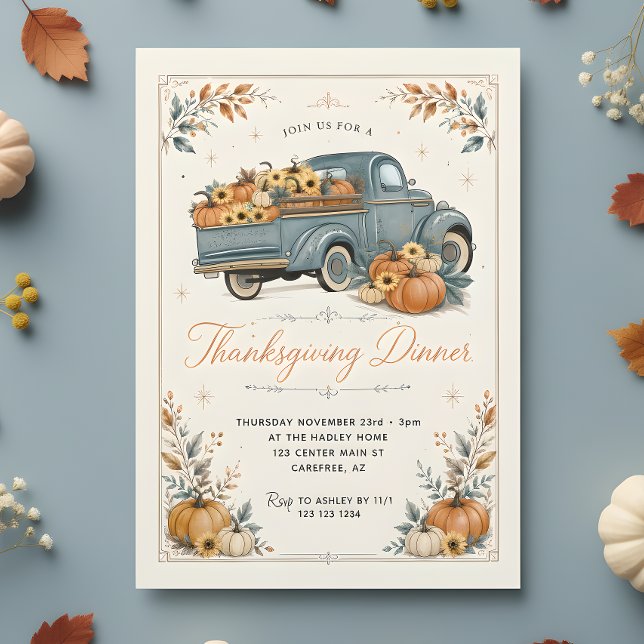Rustikales Thanksgiving-Dinner-Kürbis Einladung (Von Creator hochgeladen)