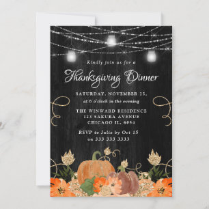 Rustikales Thanksgiving-Dinner mit Kürbis und Maso Einladung
