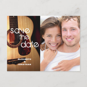 Rustikales Thema Gitarre Musik Land Moderne ZZ Ankündigungspostkarte