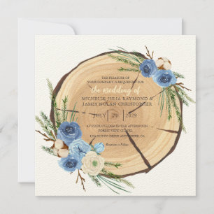 Rustikales Thema Hochzeit in Woodland Einladung