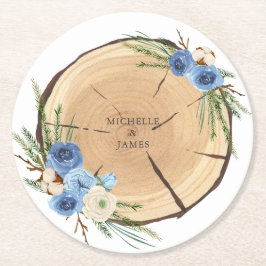 Rustikales Thema Hochzeit in Woodland Runder Pappuntersetzer