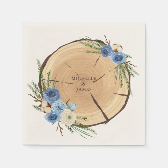 Rustikales Thema Hochzeit in Woodland Serviette (Vorderseite)