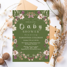 Rustikales Thema Wildblume Moss Green Baby Dusche