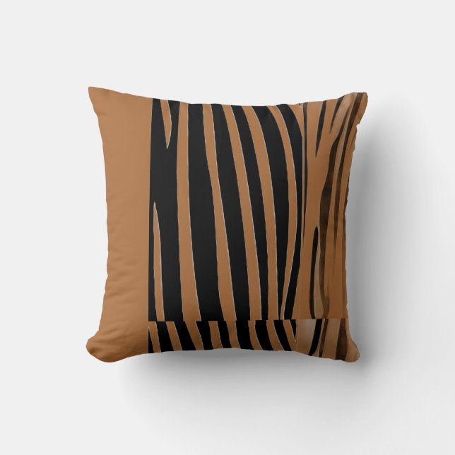 Rustikales Tierpatchwork Zebra Streifen Kissen (Vorderseite)