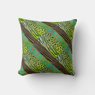 Rustikales Tierpatchwork Zebra Streifen Kissen