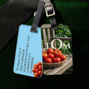 Rustikales Tomato Basket Gardener Gepäckstück Tag Gepäckanhänger