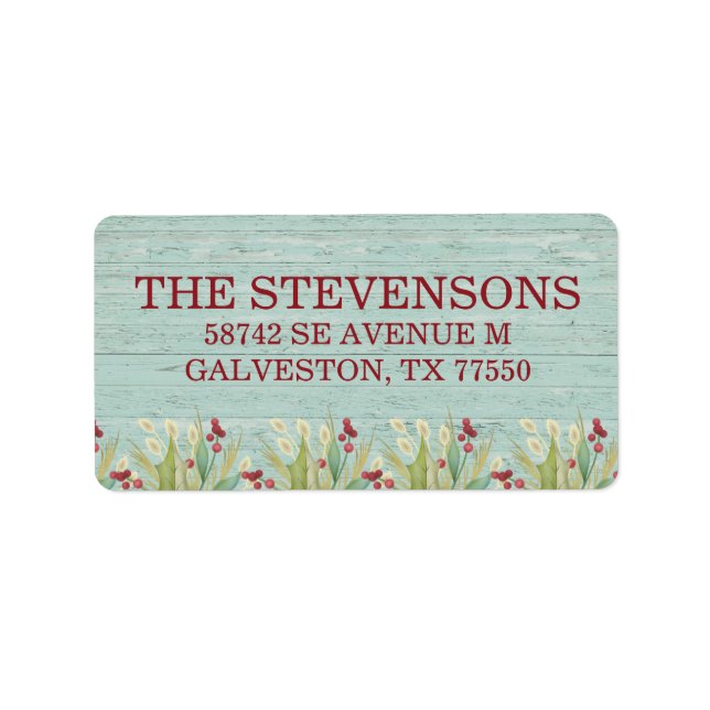 Rustikales Tropical Beach Weihnachten Adressaufkleber (Vorne)