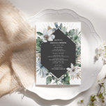 Rustikales Tropical Palm Blätter Beach Wedding Men Menükarte<br><div class="desc">Rustikales Strandthema mit Blätter aus Palmen und weißen Blumen rund um das dunkelgraue geometrische Design.</div>