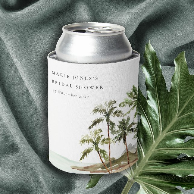 Rustikales Tropical Palm Tree Beach Sand Brautpart Dosenkühler (Von Creator hochgeladen)