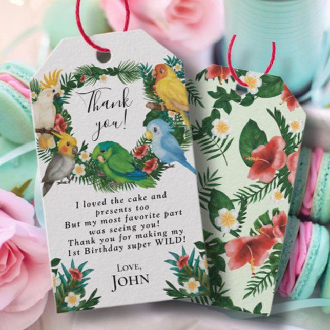 Rustikales tropisches Baby Wildrots Boys Geburtsta Geschenkanhänger (Von Creator hochgeladen)