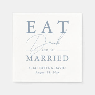 Rustikales, trostloses blaues Essen, Verheiratet H Serviette